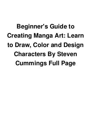 Beginners guide to creating manga art by steven cummings. - Fisher ezv minute mount snow plows manual.