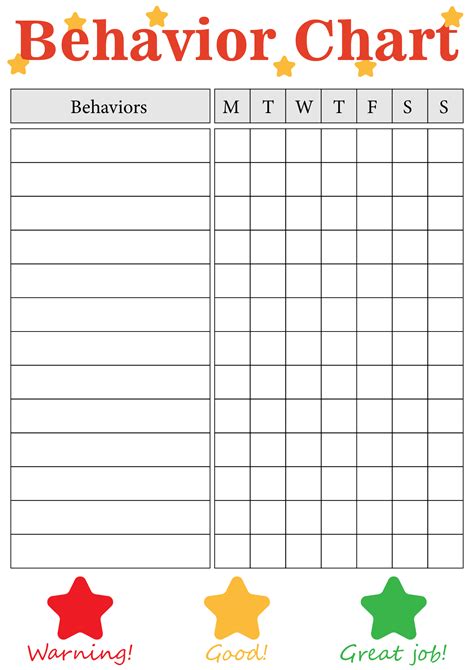 Behavior Chart For Teachers