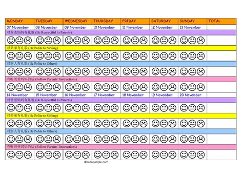 Behavior Chart Printable