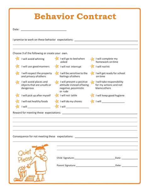 Behavior Contract For Adults