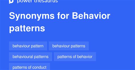 Behavior Pattern synonyms 100 Words and Phrases for Behavior Pattern
