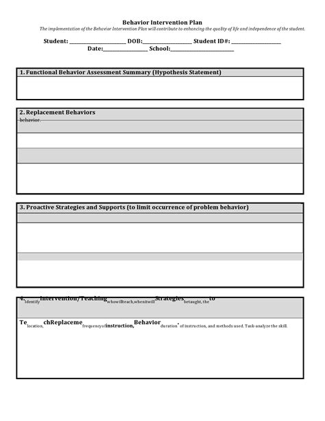 Behavior Plan Template Form Fill Out and Sign Printable PDF Template