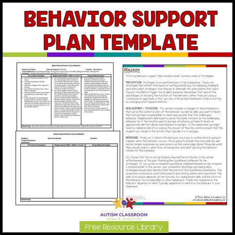 Behavior Support Plan Template Addictionary