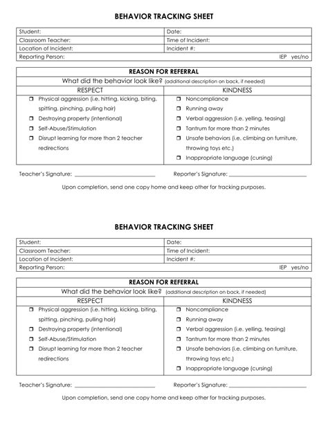 Behavior Tracking Sheet Template Download Printable PDF Templateroller