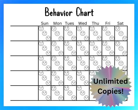 Behavioral Chart For Kids Printable Pdf