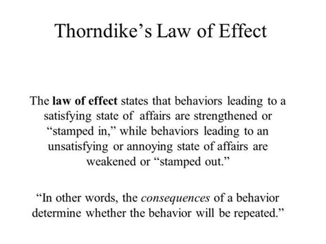 Behavioral Theory: Thorndike and the Law of Effect