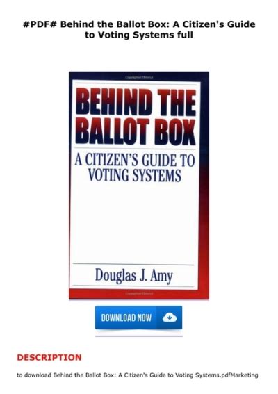 Behind the ballot box a citizenaposs guide to voting systems. - El hábito no hace al monje.