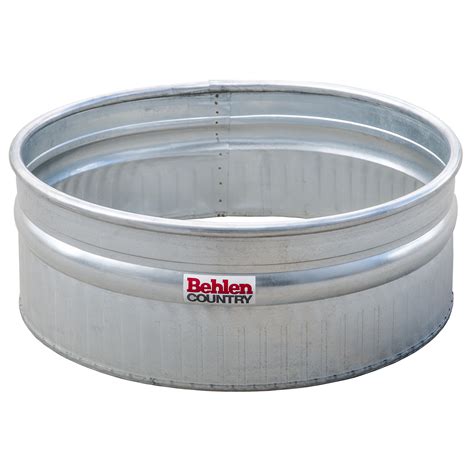 Product Details. The Behlen Country 103 gal. Galvanized Round End Stock Tank is ideal for all your livestock watering needs. Built to endure the most severe farm and ranch conditions, this Behlen Country stock tank features a corrosion-resistant, heavy zinc coating for a long lifespan. Rigid sidewalls have both ribs and corrugations for maximum .... 