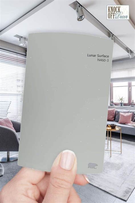 Behr lunar surface. Lunar Surface is a cold gray with a neutral green undertone. Depending on the light source or time of day, it may appear as a green-gray on the walls. Part of the BEHR 2022 TRENDS palette; 5 gallons cover up to 2000 sq. ft. depending on application and surface porosity 