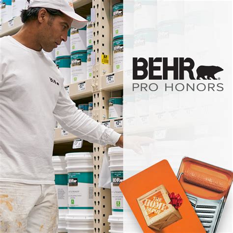 Behr pro honors program. Throughout the partnership, both The Home Depot and Behr Paint Company share a commitment to outstanding service and building strong relationships with customers and communities. As one of the largest manufacturers of paints, primers, decorative finishes, stains and water proofing products, Behr Paint has been named "Partner of the Year" by ... 
