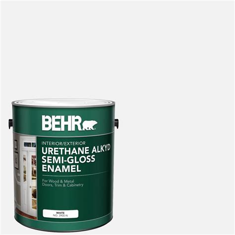 BEHR PREMIUM Urethane Alkyd Satin Enamel provides the performance and durability of a traditional oil-based paint with the ease of use and convenience of a water-based paint. This professional quality finish offers excellent flow and leveling with easy water clean-up. Use on properly prepared interior/exterior metal and wood surfaces.. 