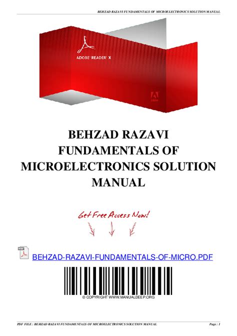 Behzad razavi fundamentals of microelectronics solution manual. - 2008 honda foreman 500 service manual.