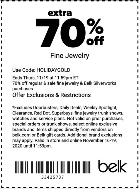 Belk coupons in store. Join the Belk Bucks Rewards Program. During designated shopping periods, every $75 you spend on clothing, jewelry and more earns you a $15 Belk promo code, which is referred to as a Belk Buck. The next time Belk offers a Belk Bucks shopping period, you can cash in your Belk Bucks and score some massive savings. 
