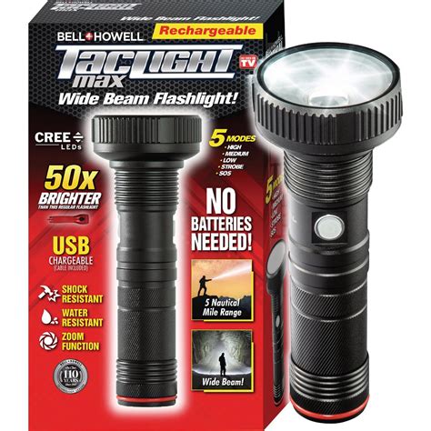 Bell + Howell TacLight Max Wide Beam Rechargeable Flashlight 2 …