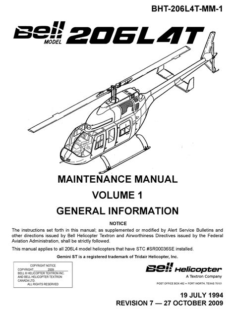 Bell 206l maintenance manual chapter 4. - De zon komt op in het oosten.