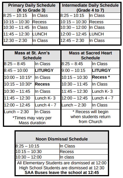 Bell Schedule Cherry Run Elementary School