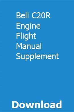 Bell c20r engine flight manual supplement. - Contribución de cervantes a la psicología y a la psiquiatría..