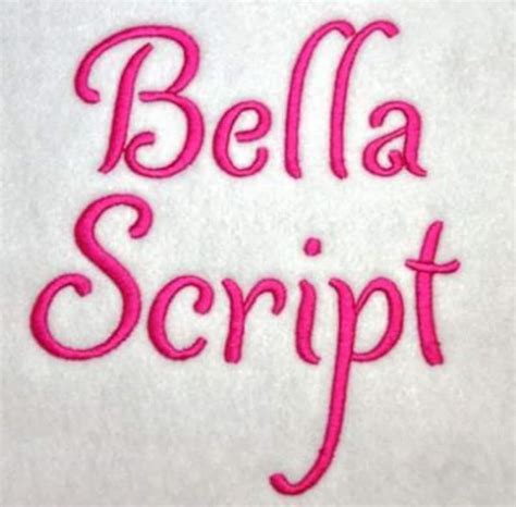 Bella Script Font 6 sizes