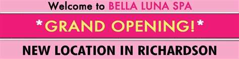 Bella luna spa richardson. Spas. Closed now. 9:00 AM - 7:00 PM. Write a review. About. Mission: To provide a serene calming atmosphere in a professional manner while offering the latest techniques in skin, hair, nail, and body products. Skin care products such as Babor cosmetics (Germany), and Sothys products (Paris) are the best and main skin care events. 