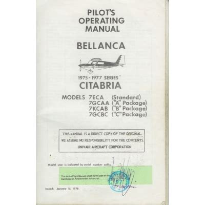 Bellanca citabria 1975 1977 pilots operating manual. - Sea ray 290 owner s manual.