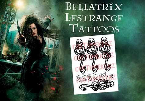 Bеllаtrix Lеstrаnge / Temporary Tattoo / Neck Tattoo / Cosplay / Costume / Tattoos / Fake Tattoo / Halloween / SET OF 4 Ad vertisement by AlunaCreates. AlunaCreates. 5 out of 5 stars ... Add to Favourites Dark Mark inspired by Harry Potter Movie Severus Snape Rogue Bellatrix draco malfoy temporary tattoo voldemort deathly hallows cosplay epic Ad …. 