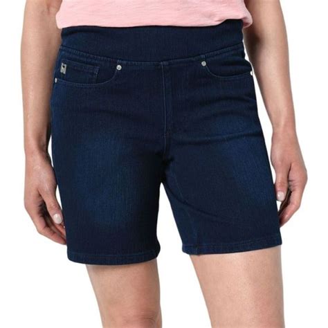 Belle Kim Gravel Flexibelle 8\ Shorts Dark Indigo 16 NEW A351268