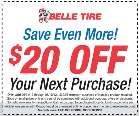 Belle tire coupon code. Things To Know About Belle tire coupon code. 