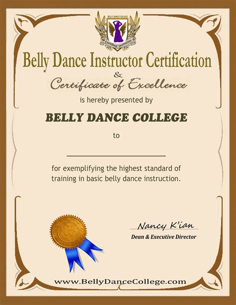 Belly Dance Instructor Certification