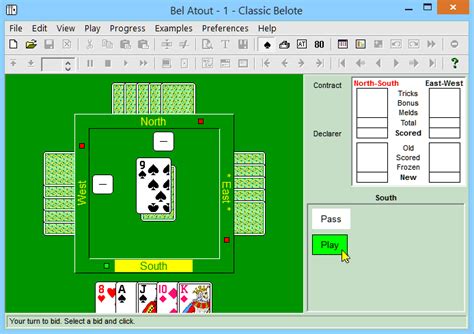 Belote (or Belot), free card game against the computer