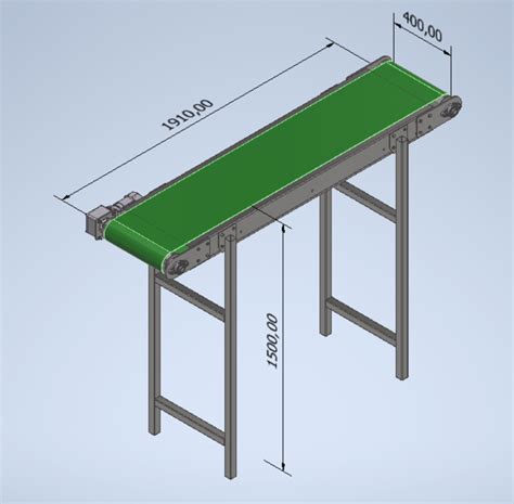 Belt conveyor 3D CAD Model Library GrabCAD
