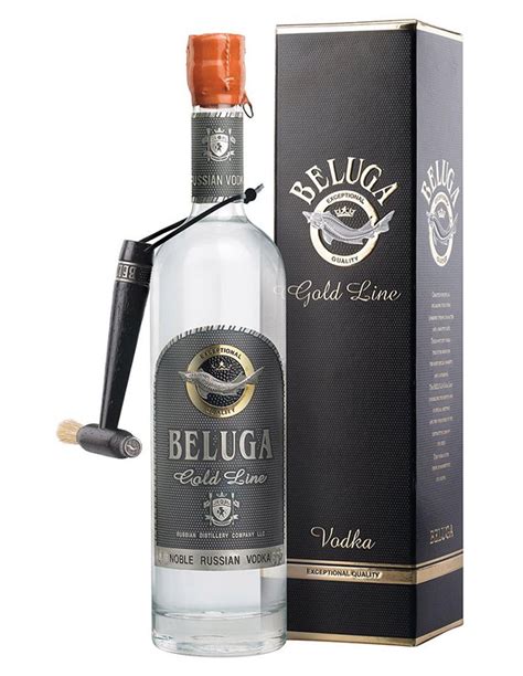 Beluga gold line vodka. Beluga Gold Gift Pack. A very zazzy gift pack from Beluga, featuring a bottle of its great Gold Line Vodka, alongside a particularly stylish cocktail shaker. Of course, it also comes with the neat little hammer and brush for taking care of the wax seal atop the bottle. Perfect for impressing any and all vodka enthusiasts. 