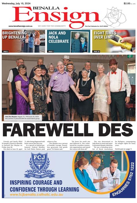 Benalla ensign obituaries today facebook.  Email editor@benallaensign.  Browse ...