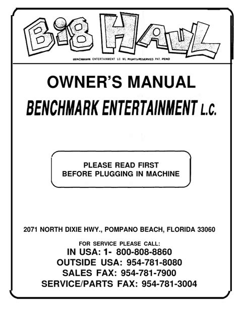 Benchmark big Haul Manual 1733