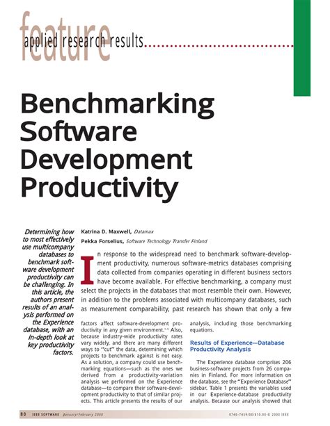 Benchmarking Software Development Productivity