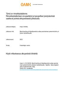 Benchmarking eli kilpailijavertailu auttaa parantamaan …