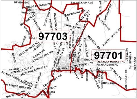 Bend Zip Code Map Map Vector