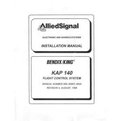 Bendix king kap 140 autopilot install manual. - Service manual aor cu8232 remote control interface.