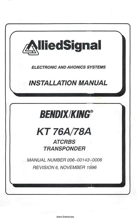 Bendix king kt 78 transponder installation manual. - Manuale di riparazione del motore toyota l 2l 2lt.
