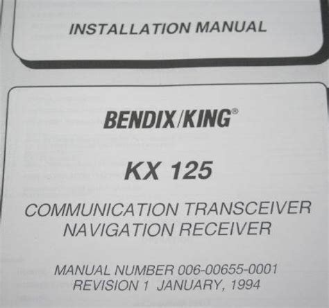 Bendix king kx 125 service manual. - Du bois dont on fait les vosges.