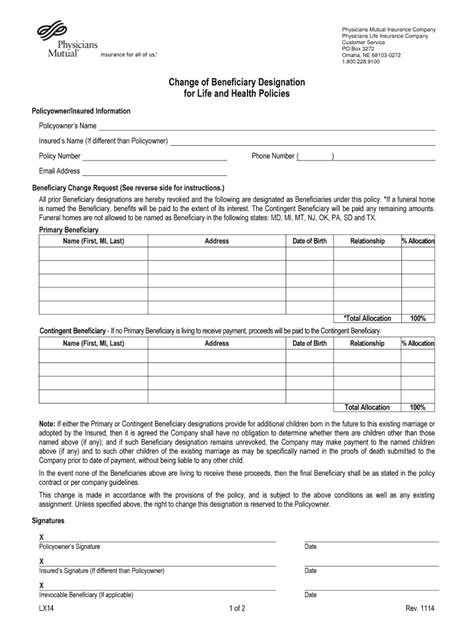 Beneficiary Form Mutual Fill Out and Sign Printable PDF Template