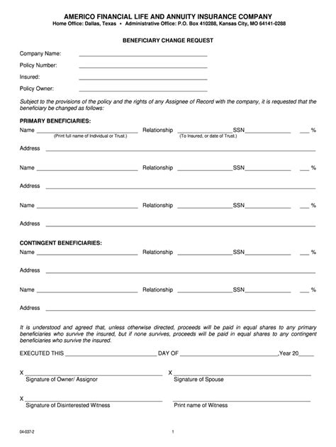 Beneficiary Forms Template Fill Out and Sign Printable PDF Template