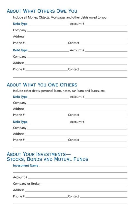 Beneficiary Planner Form Fill Out and Sign Printable PDF Template