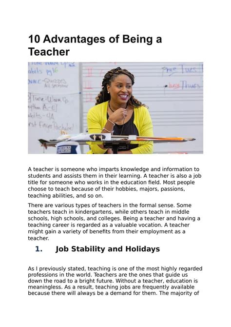 Benefits of being a teacher. Things To Know About Benefits of being a teacher. 
