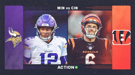 Dec 11, 2023 · The Minnesota Vikings (7-6) visit the Cincinnati Bengals (7-6) on Saturday. Kickoff from Paycor Stadium is scheduled for 1 p.m. ET (NFL Network). Below, we look at Vikings vs. Bengals odds from . 
