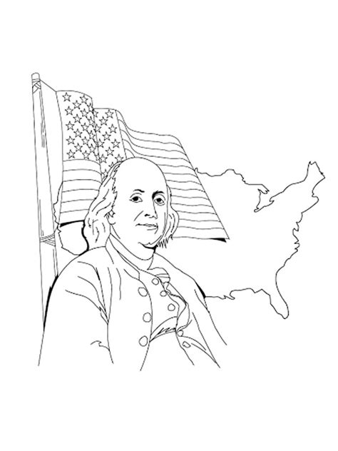 Benjamin Franklin Coloring Page