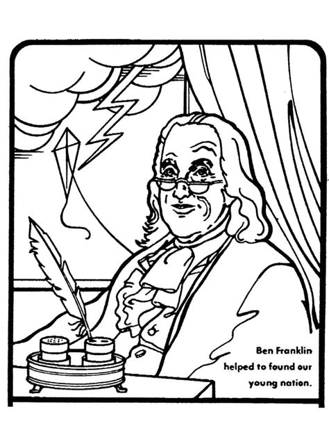 Benjamin Franklin Coloring Shee