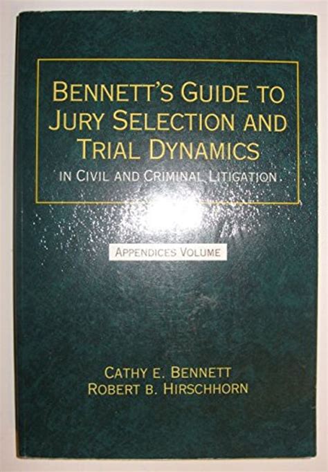 Bennetts guide to jury selection and trial dynamics in civil and criminal litigation. - Event planning policy and procedures manual.
