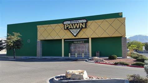 Bennys pawnshop. Benny's Pawn Shop. Opens at 11:00 AM. 3 reviews (915) 852-8866. Website. More. Directions Advertisement. 13998 Horizon Blvd Ste 101A 
