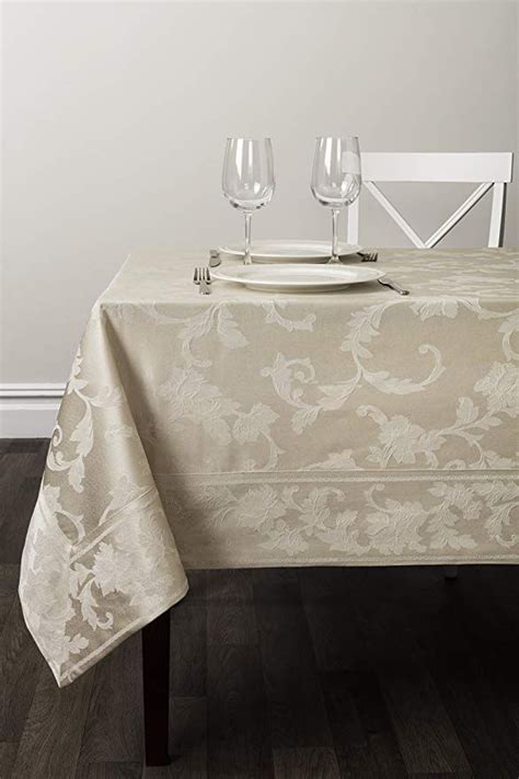 Benson Mills Harmony Scroll Woven Damask Fabric Tablecloth, …