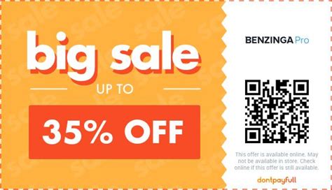 Upto 50% off Benzinga coupons: Get verified Benzinga promo codes & deals at Wativ.com. Don't pay extra on Benzinga products and use a Benzinga coupon code to get an instant discount on your purchase. Benzinga Coupon Codes , Benzinga Promo Codes & Benzinga Discount Coupons for Nov, 2023